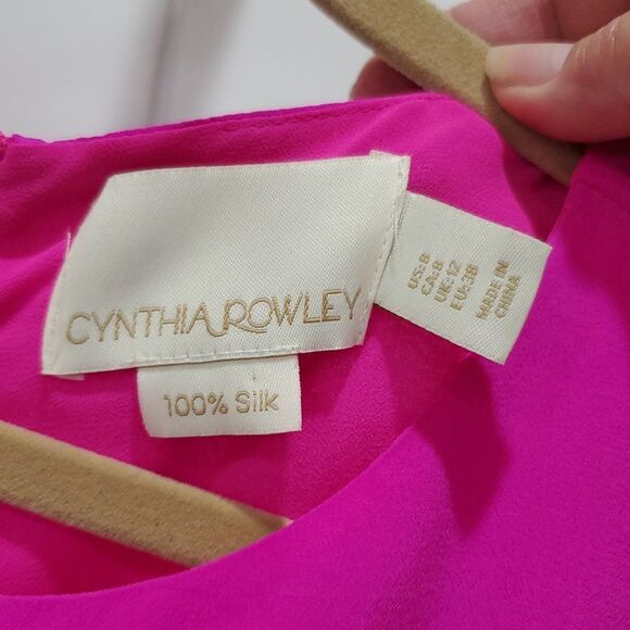 Cynthia Rowley 100% Silk Midi Chartruse Dress, SIZE 8 - Picture 2 of 4